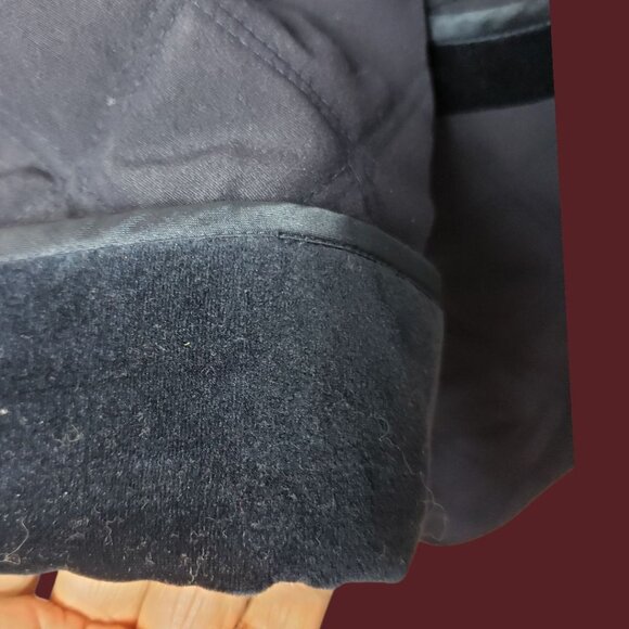 Vintage Billion Quilted Jacket With Velvet Collar Front Blue Navy Womens Size 7 - Picture 8 of 15